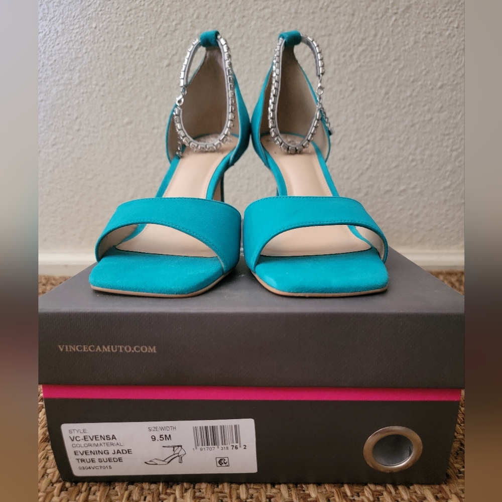 Vince Camuto Turquoise Suede Heels